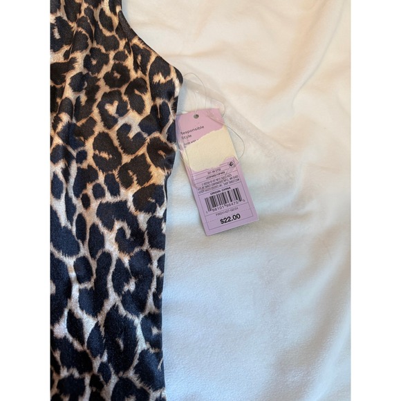 Wild Fable Leopard Print Halter Dress Black Tan Mini S - Picture 2 of 7